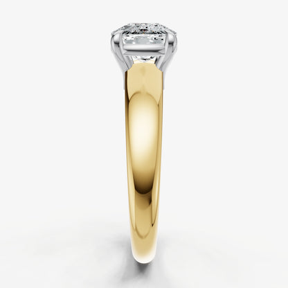 Old Miner East-West Oval Diamond Solitaire Engagement Ring