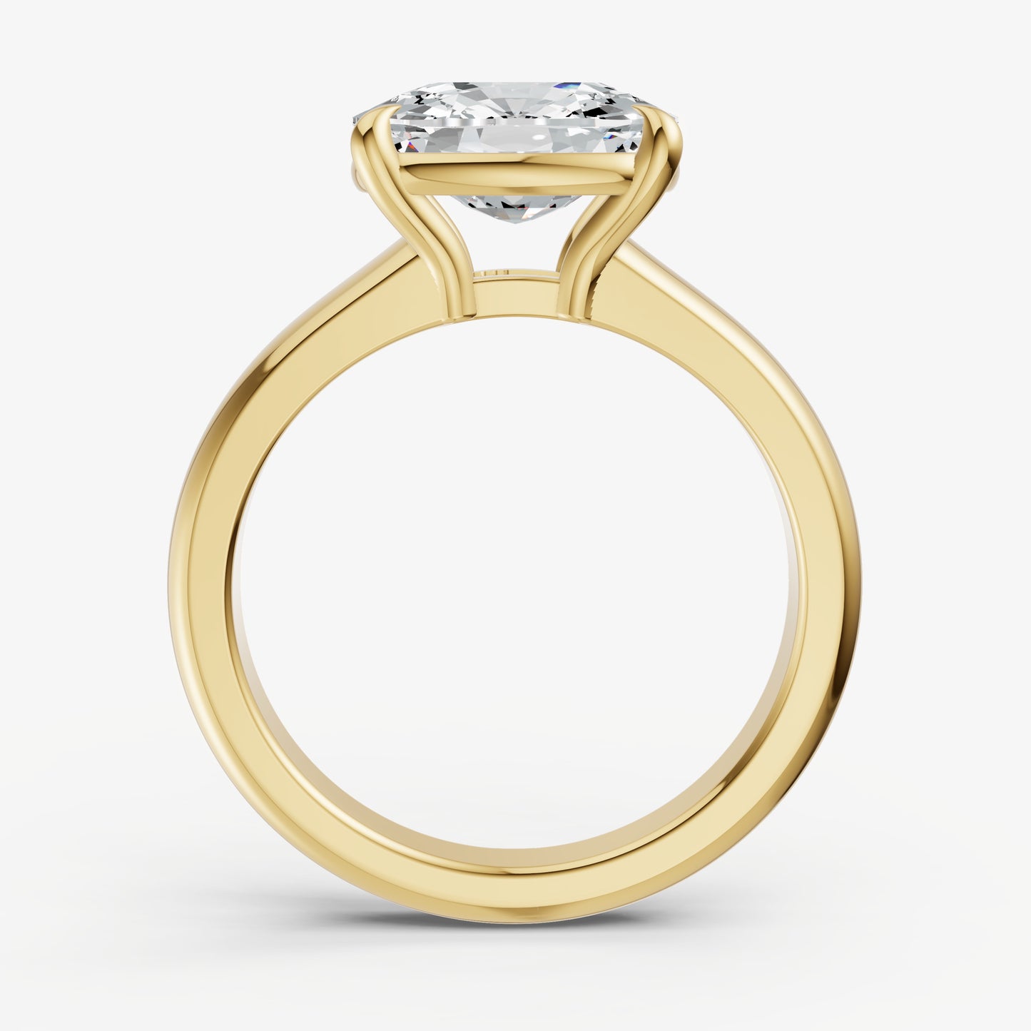 Old Miner East-West Oval Diamond Solitaire Engagement Ring