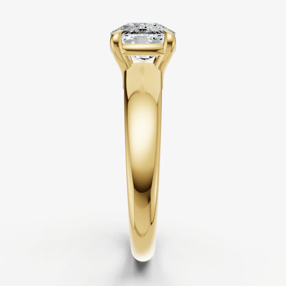 Old Miner East-West Oval Diamond Solitaire Engagement Ring