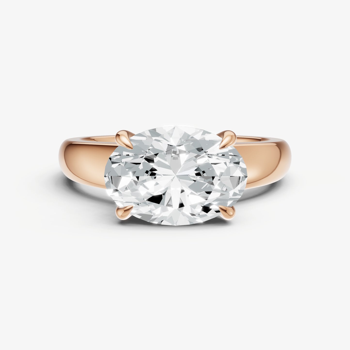 Oval East-West Oval Diamond Solitaire Engagement Ring