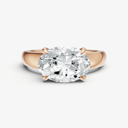 Oval East-West Oval Diamond Solitaire Engagement Ring
