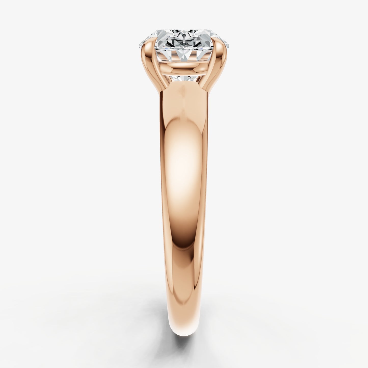Oval East-West Oval Diamond Solitaire Engagement Ring