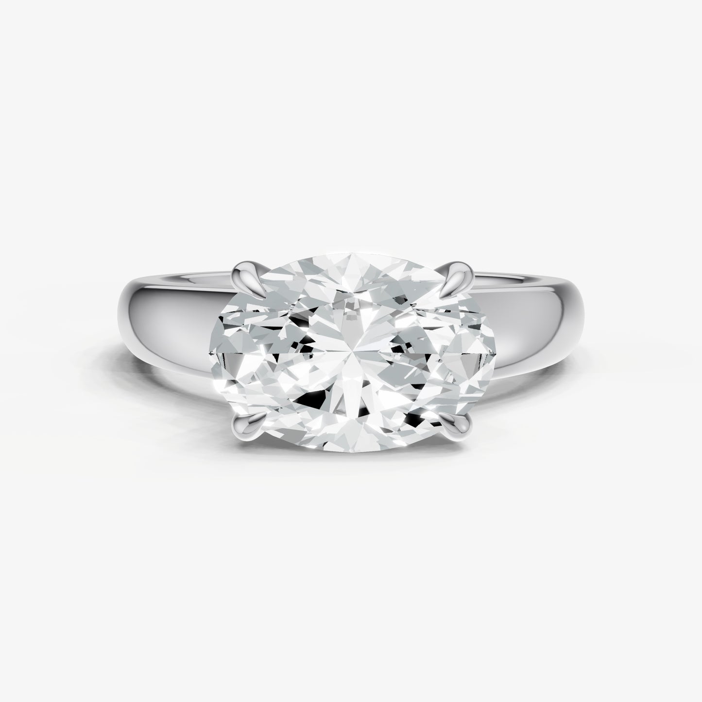 Oval East-West Oval Diamond Solitaire Engagement Ring