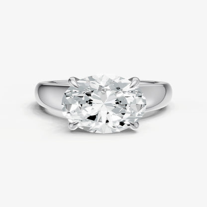 Oval East-West Oval Diamond Solitaire Engagement Ring