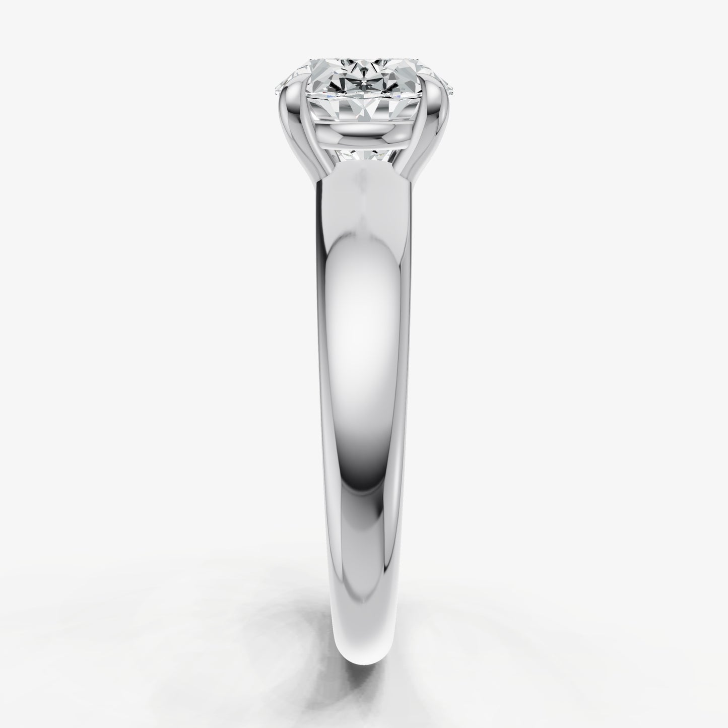Oval East-West Oval Diamond Solitaire Engagement Ring