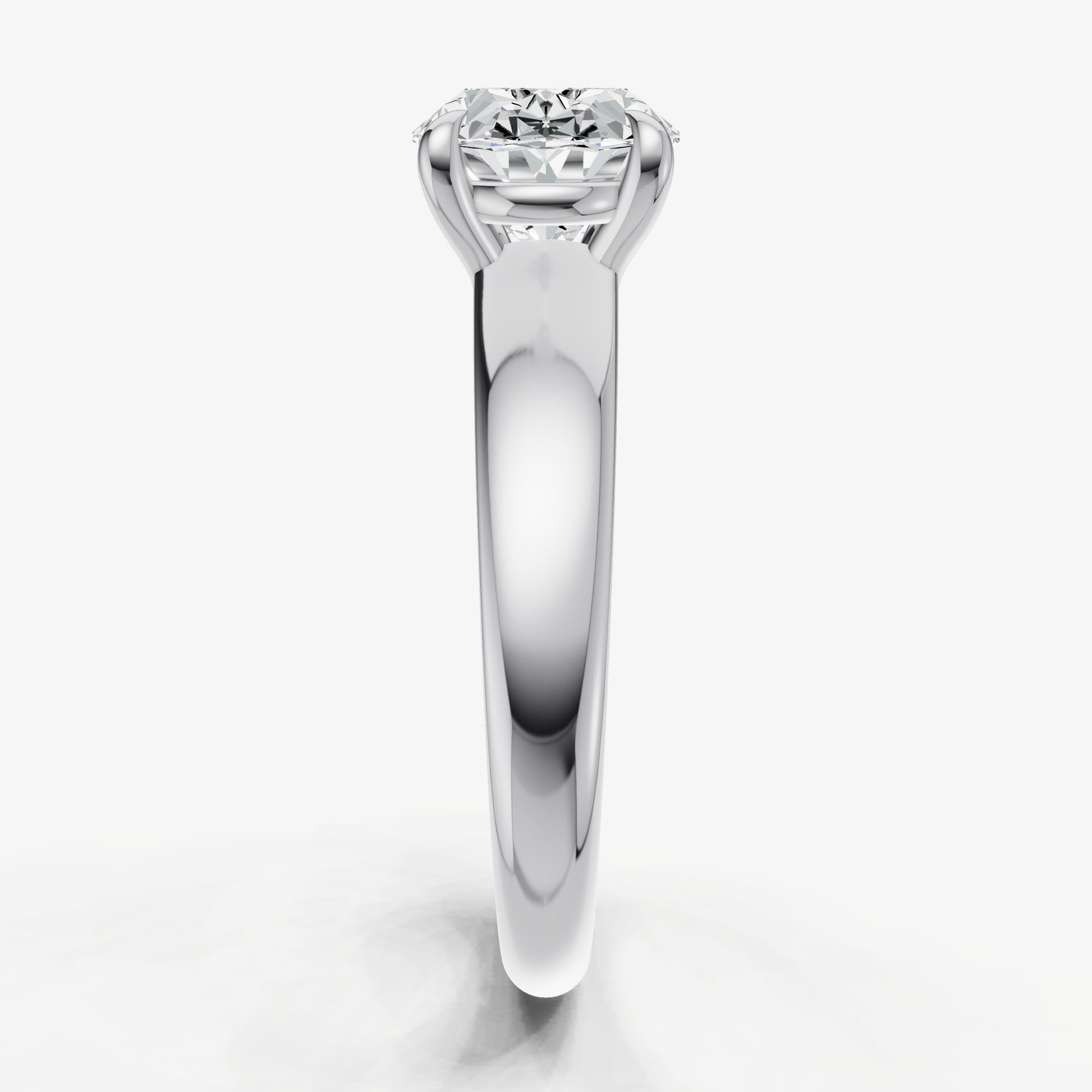 Oval East-West Oval Diamond Solitaire Engagement Ring
