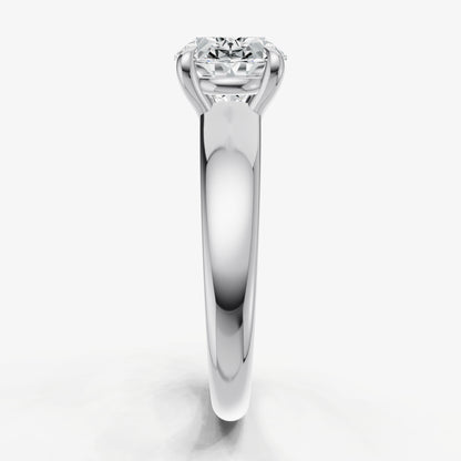 Oval East-West Oval Diamond Solitaire Engagement Ring