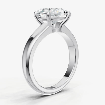 Oval East-West Oval Diamond Solitaire Engagement Ring