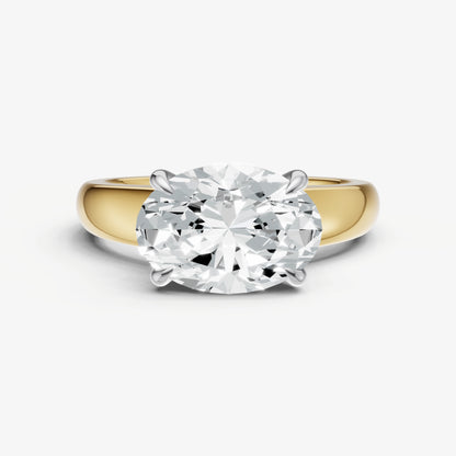 Oval East-West Oval Diamond Solitaire Engagement Ring