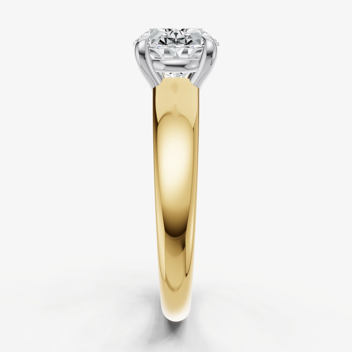Oval East-West Oval Diamond Solitaire Engagement Ring
