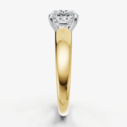 Oval East-West Oval Diamond Solitaire Engagement Ring