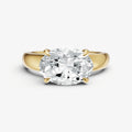 Oval East-West Diamond Solitaire Engagement Ring