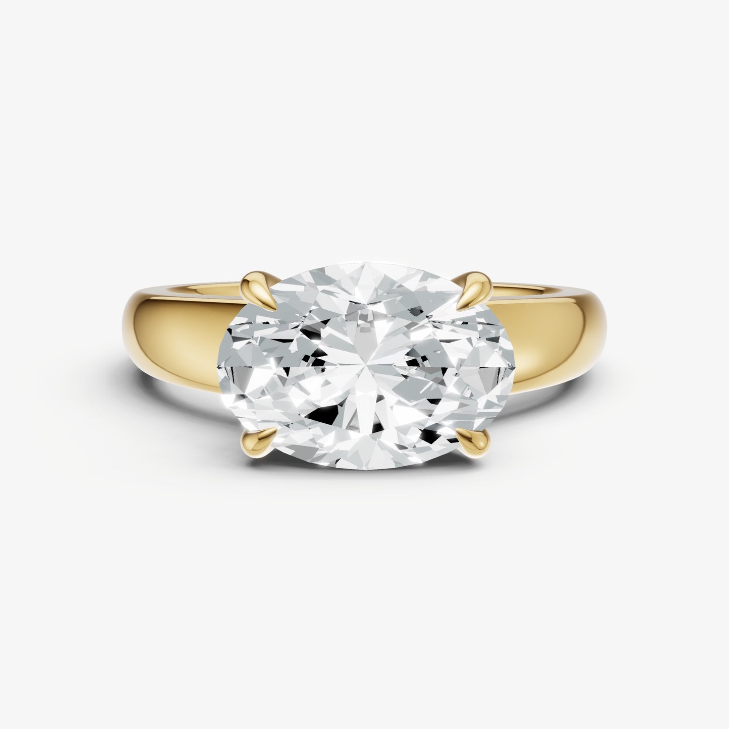 Oval East-West Oval Diamond Solitaire Engagement Ring