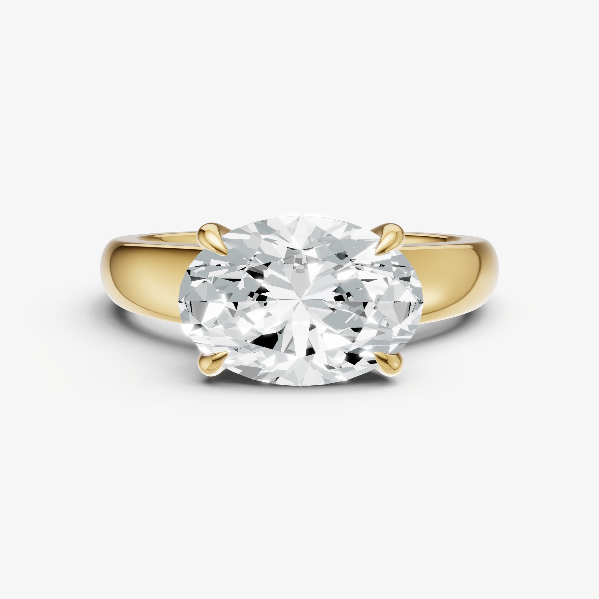 Oval East-West Oval Diamond Solitaire Engagement Ring