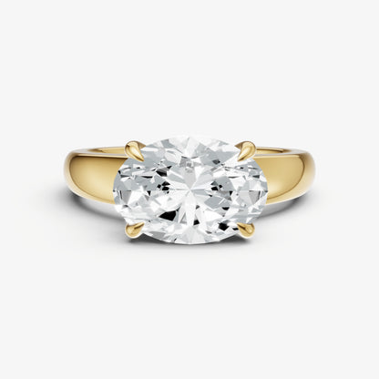 Oval East-West Oval Diamond Solitaire Engagement Ring