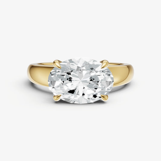 Oval East-West Oval Diamond Solitaire Engagement Ring