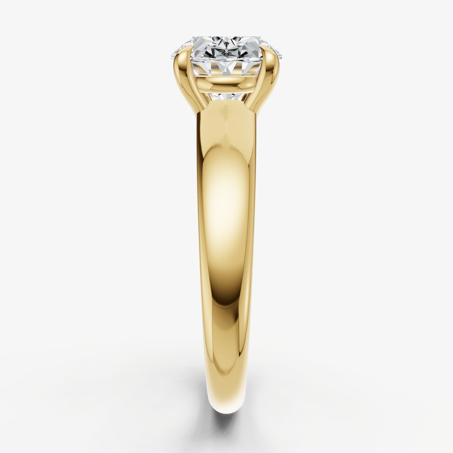Oval East-West Oval Diamond Solitaire Engagement Ring