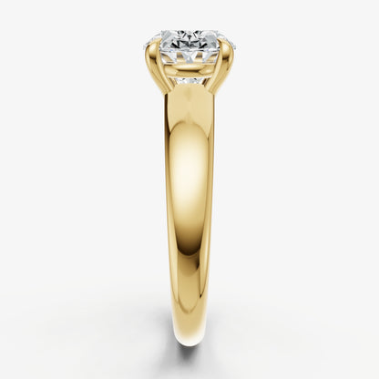 Oval East-West Oval Diamond Solitaire Engagement Ring