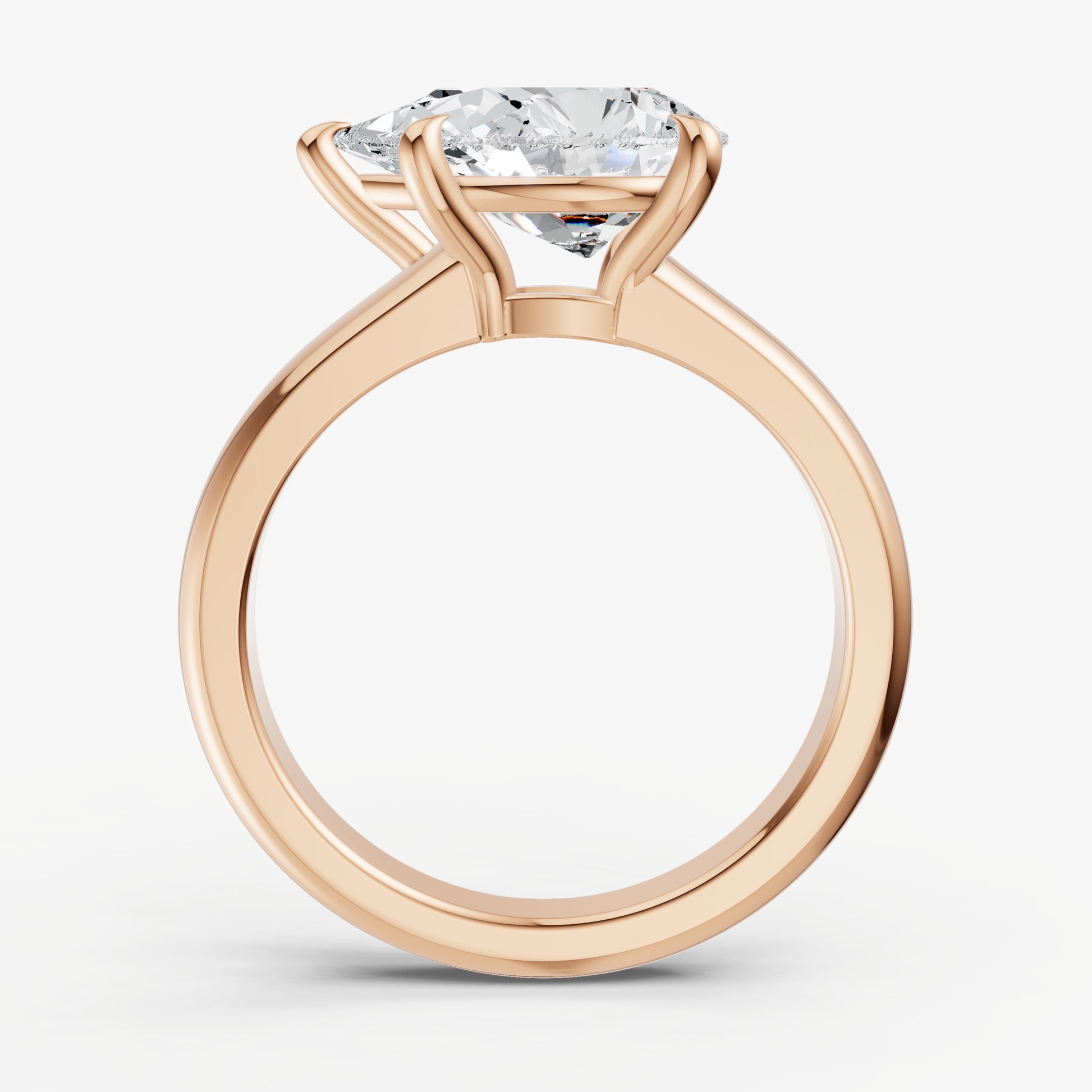 Pear East-West Oval Diamond Solitaire Engagement Ring