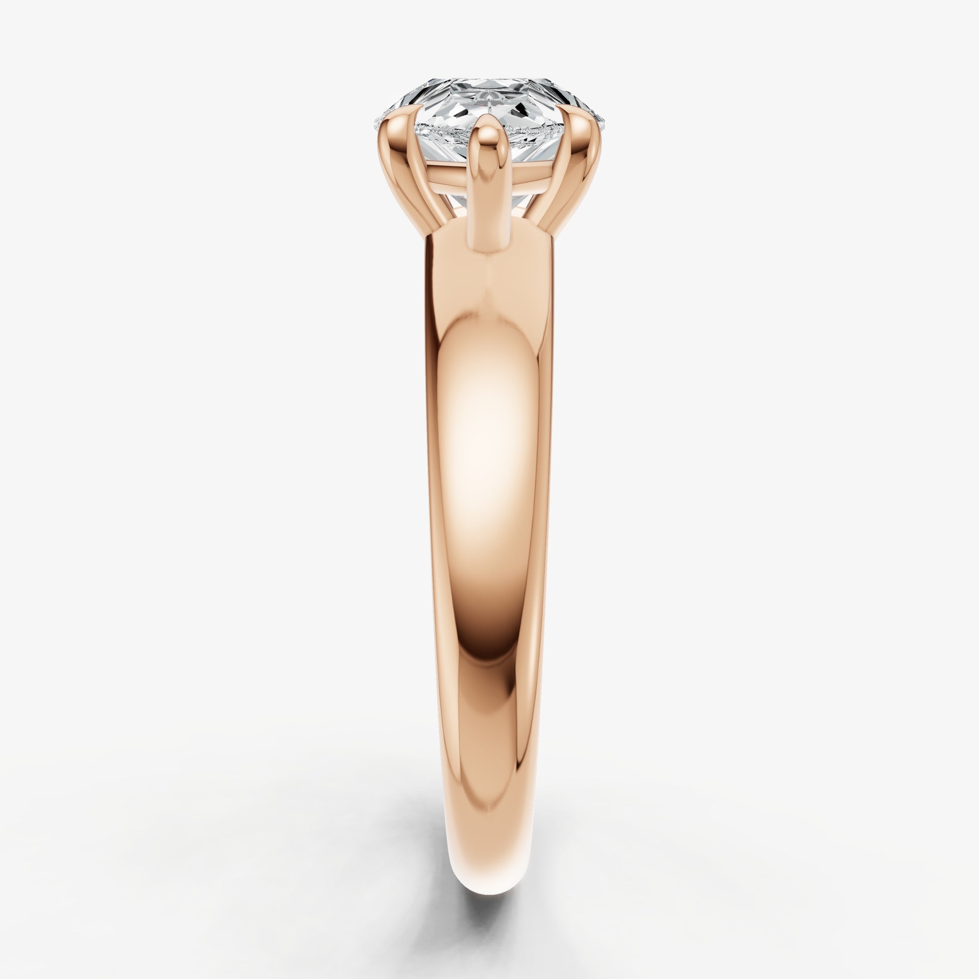 Pear East-West Oval Diamond Solitaire Engagement Ring