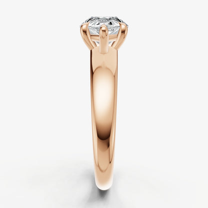 Pear East-West Oval Diamond Solitaire Engagement Ring