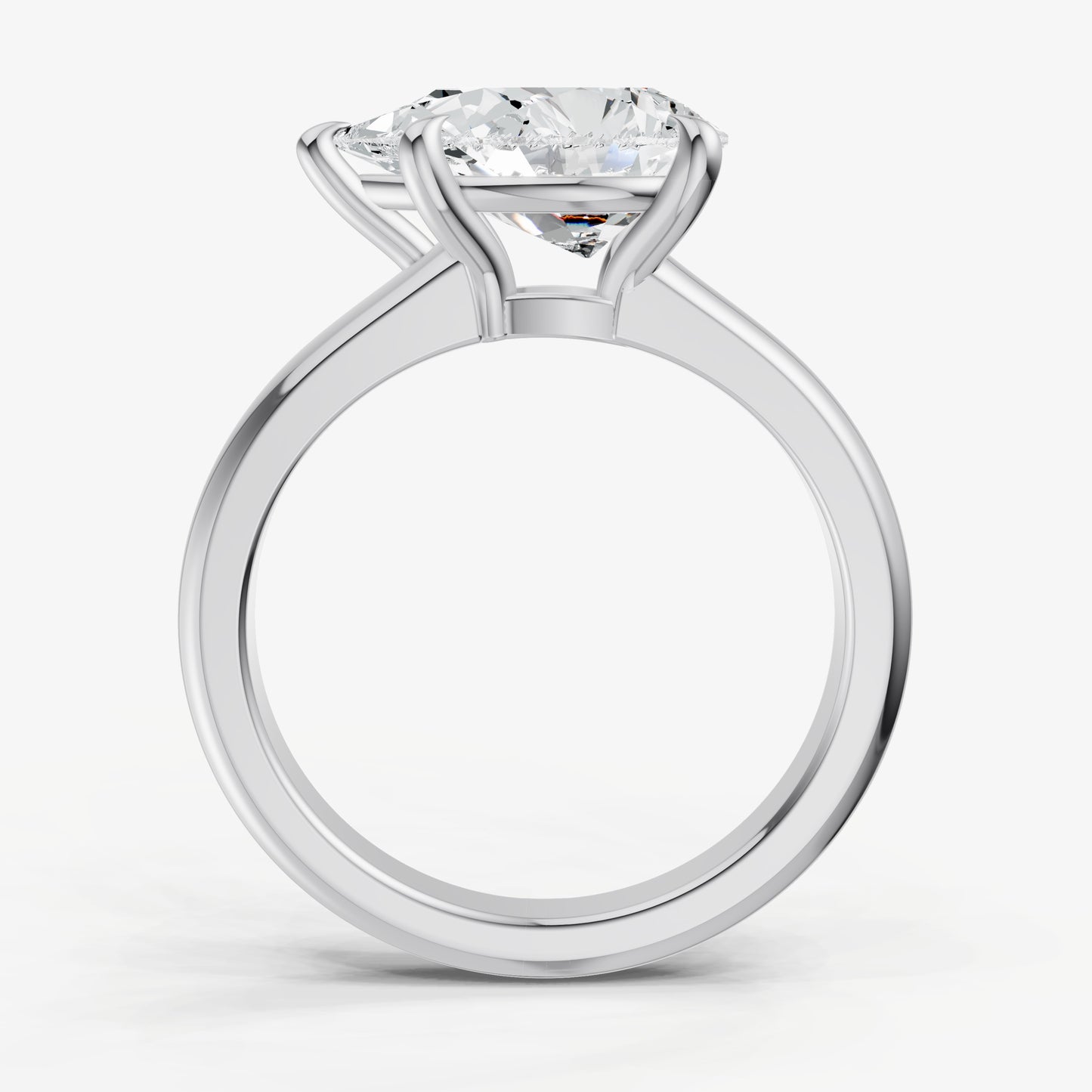 Pear East-West Oval Diamond Solitaire Engagement Ring
