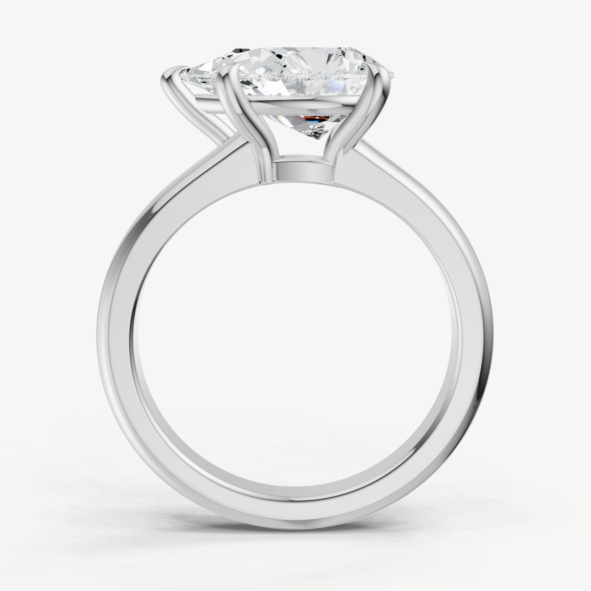 Pear East-West Oval Diamond Solitaire Engagement Ring