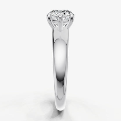 Pear East-West Oval Diamond Solitaire Engagement Ring
