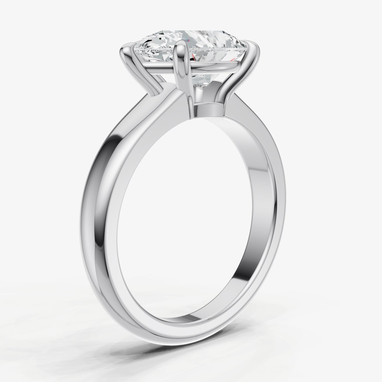 Pear East-West Oval Diamond Solitaire Engagement Ring