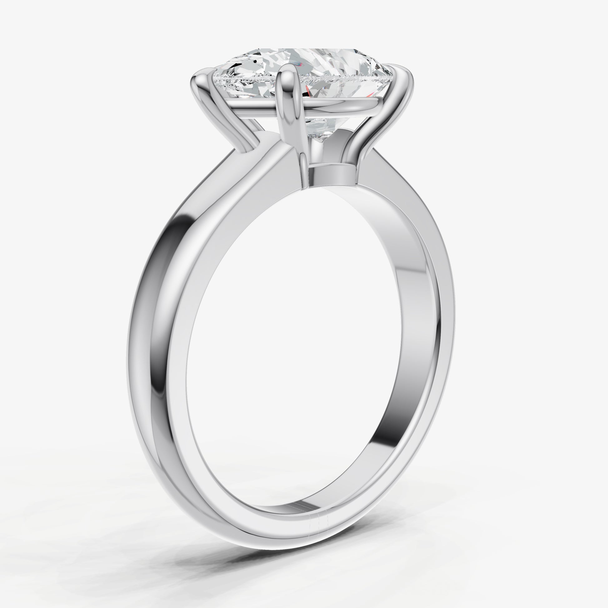Pear East-West Oval Diamond Solitaire Engagement Ring