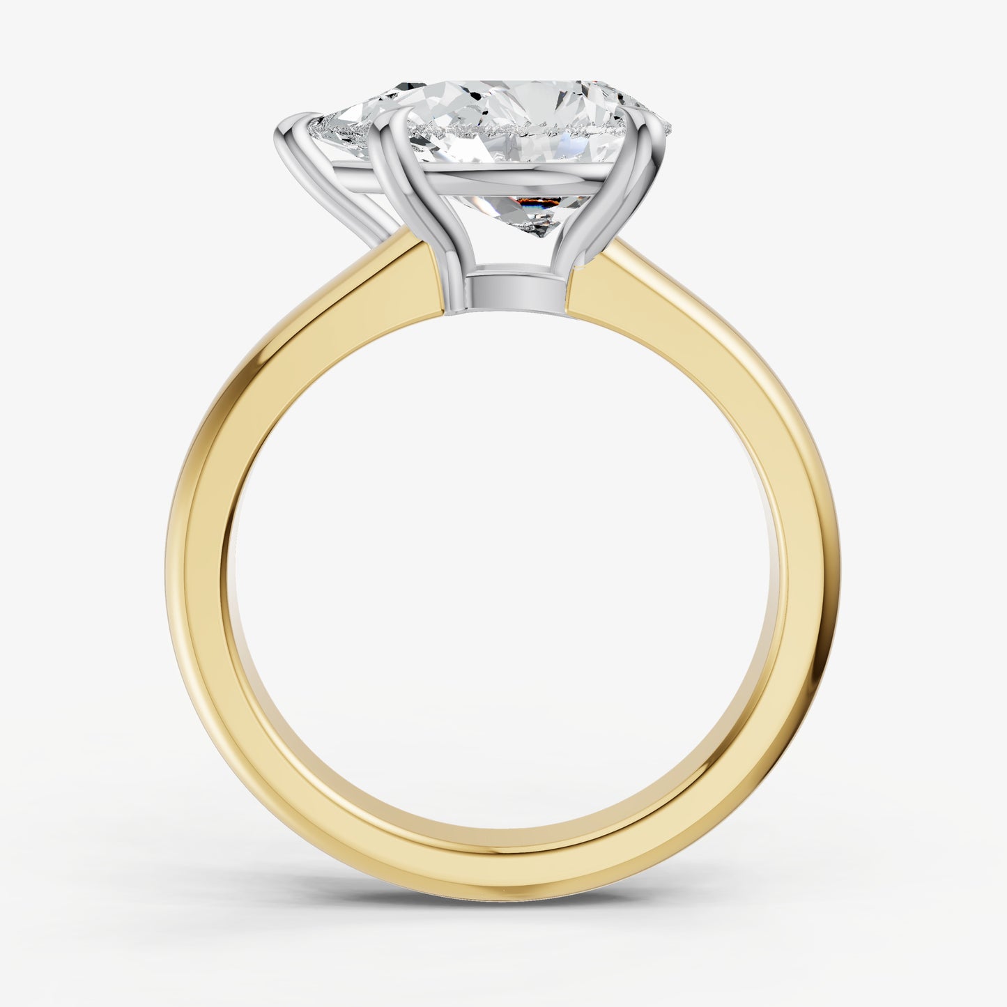 Pear East-West Oval Diamond Solitaire Engagement Ring