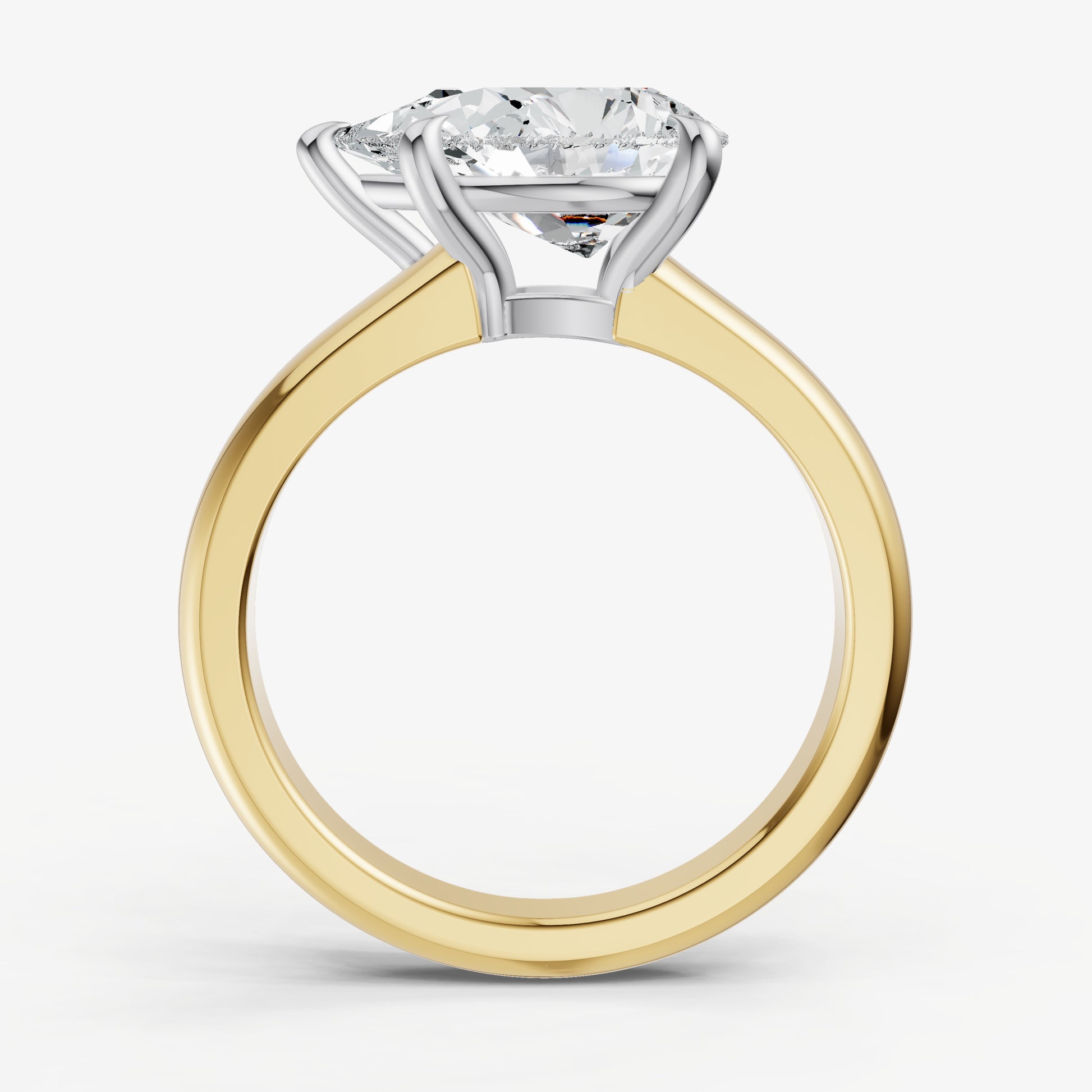 Pear East-West Oval Diamond Solitaire Engagement Ring