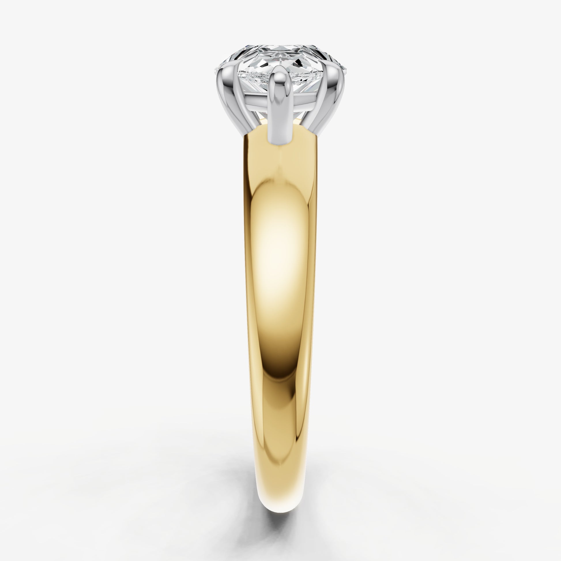 Pear East-West Oval Diamond Solitaire Engagement Ring