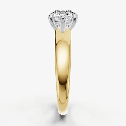 Pear East-West Oval Diamond Solitaire Engagement Ring