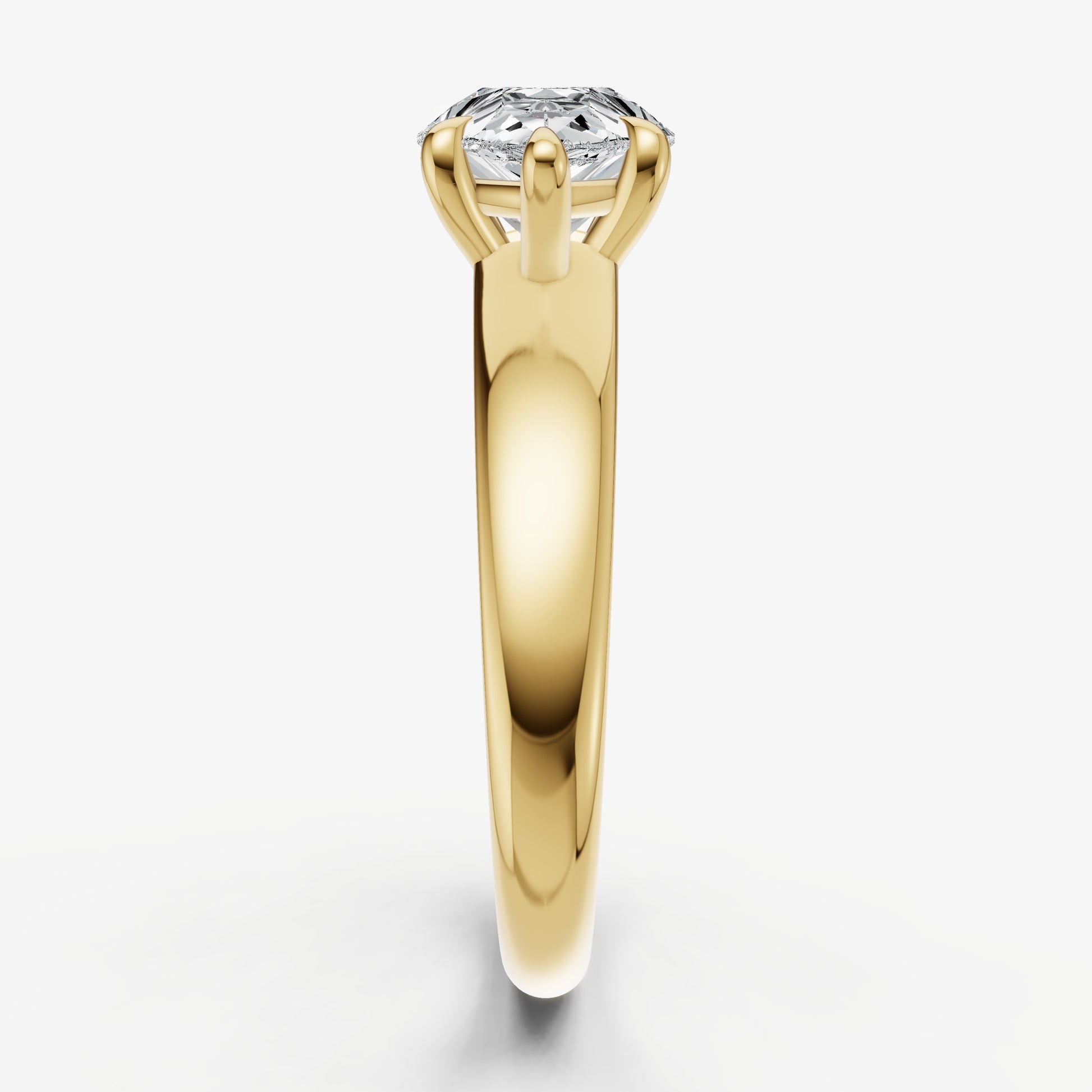 Pear East-West Oval Diamond Solitaire Engagement Ring