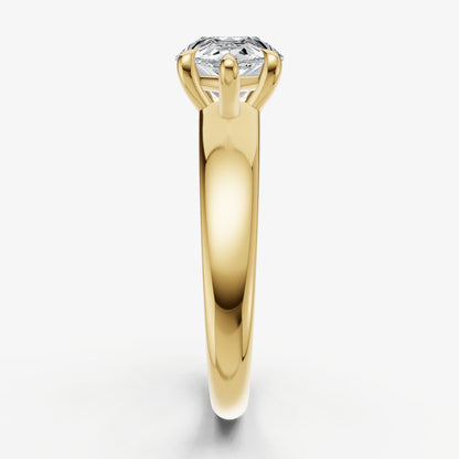 Pear East-West Oval Diamond Solitaire Engagement Ring