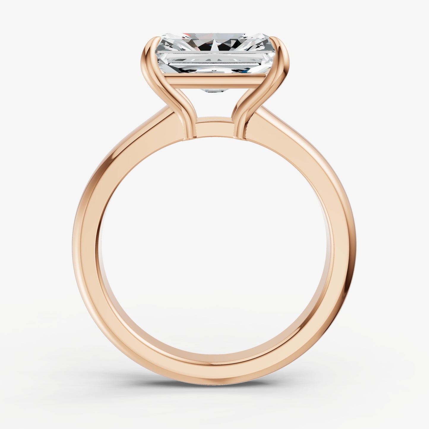 Radiant East-West Oval Diamond Solitaire Engagement Ring