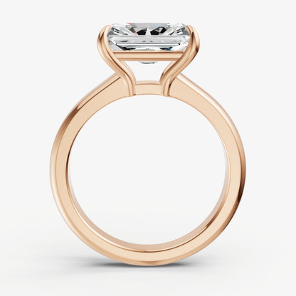 Radiant East-West Oval Diamond Solitaire Engagement Ring