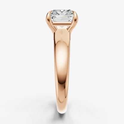 Radiant East-West Oval Diamond Solitaire Engagement Ring