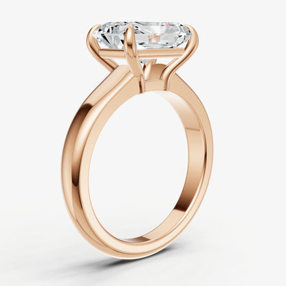 Radiant East-West Oval Diamond Solitaire Engagement Ring