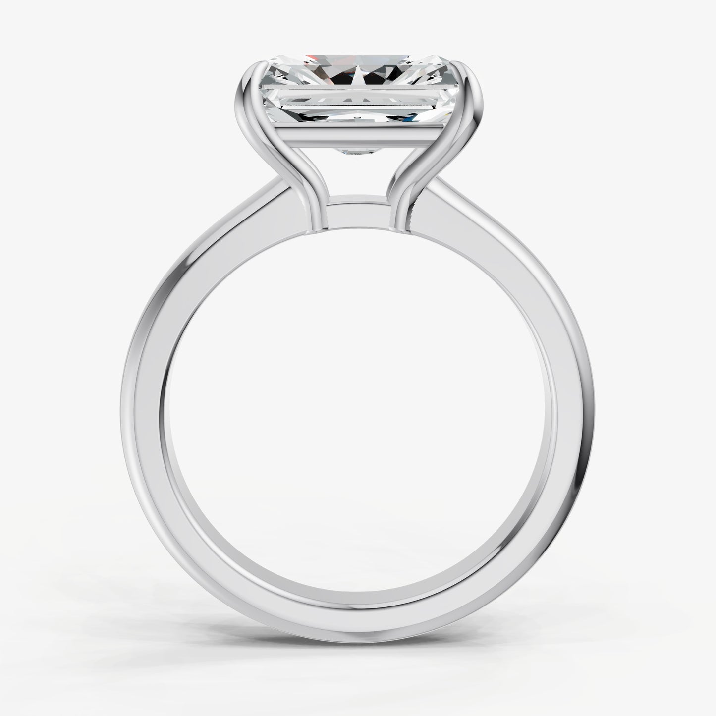 Radiant East-West Oval Diamond Solitaire Engagement Ring