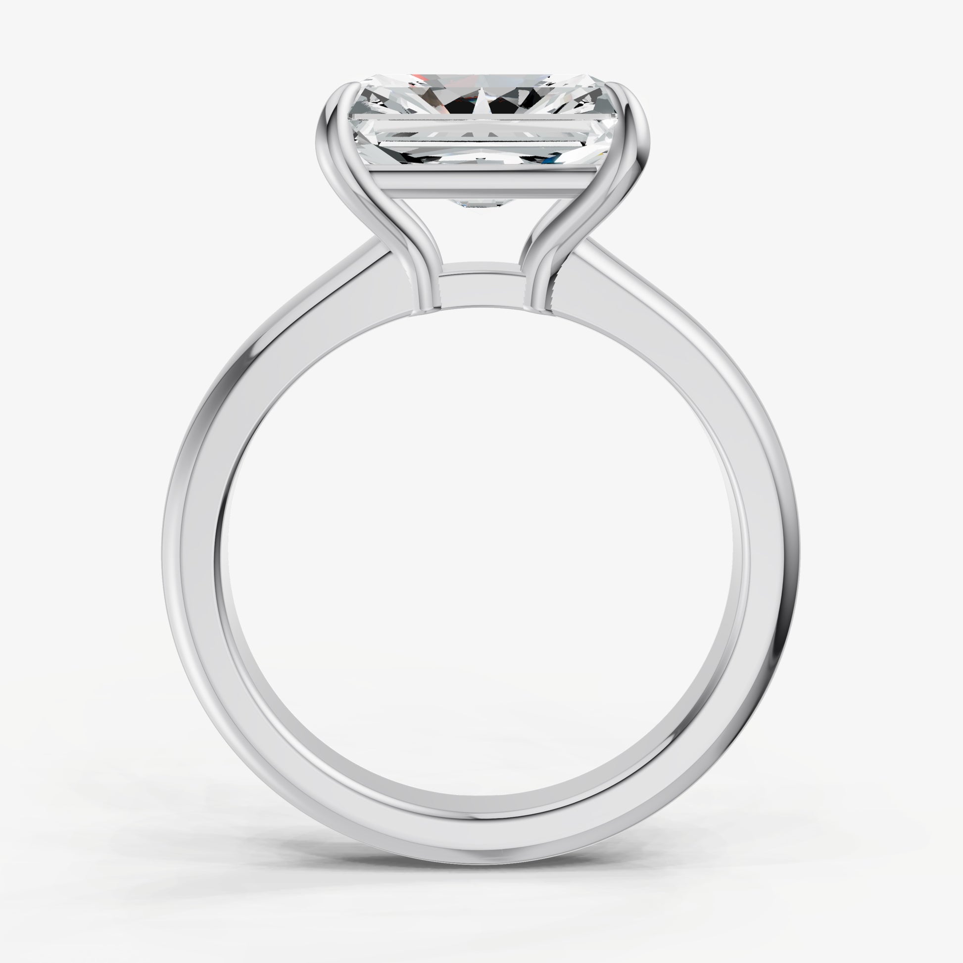 Radiant East-West Oval Diamond Solitaire Engagement Ring
