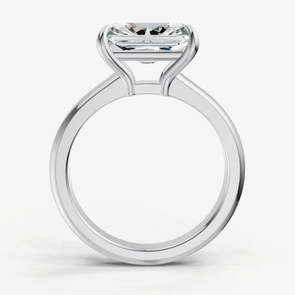 Radiant East-West Oval Diamond Solitaire Engagement Ring