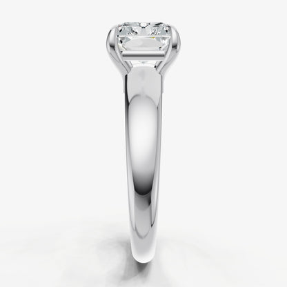 Radiant East-West Oval Diamond Solitaire Engagement Ring