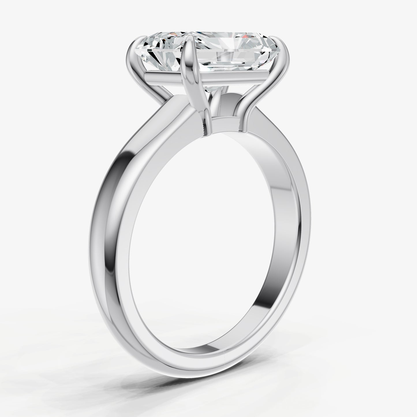 Radiant East-West Oval Diamond Solitaire Engagement Ring