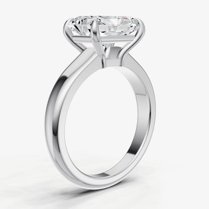 Radiant East-West Oval Diamond Solitaire Engagement Ring
