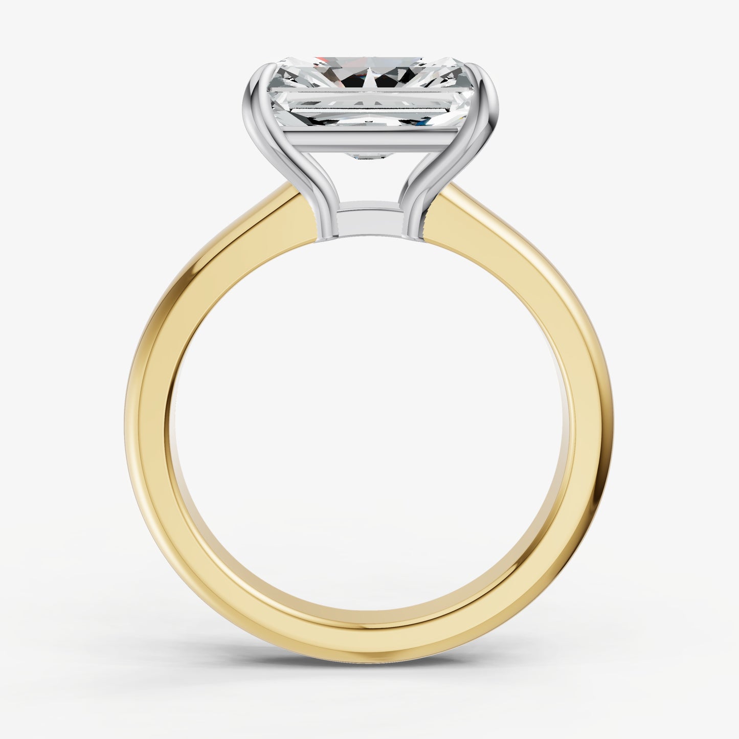 Radiant East-West Oval Diamond Solitaire Engagement Ring