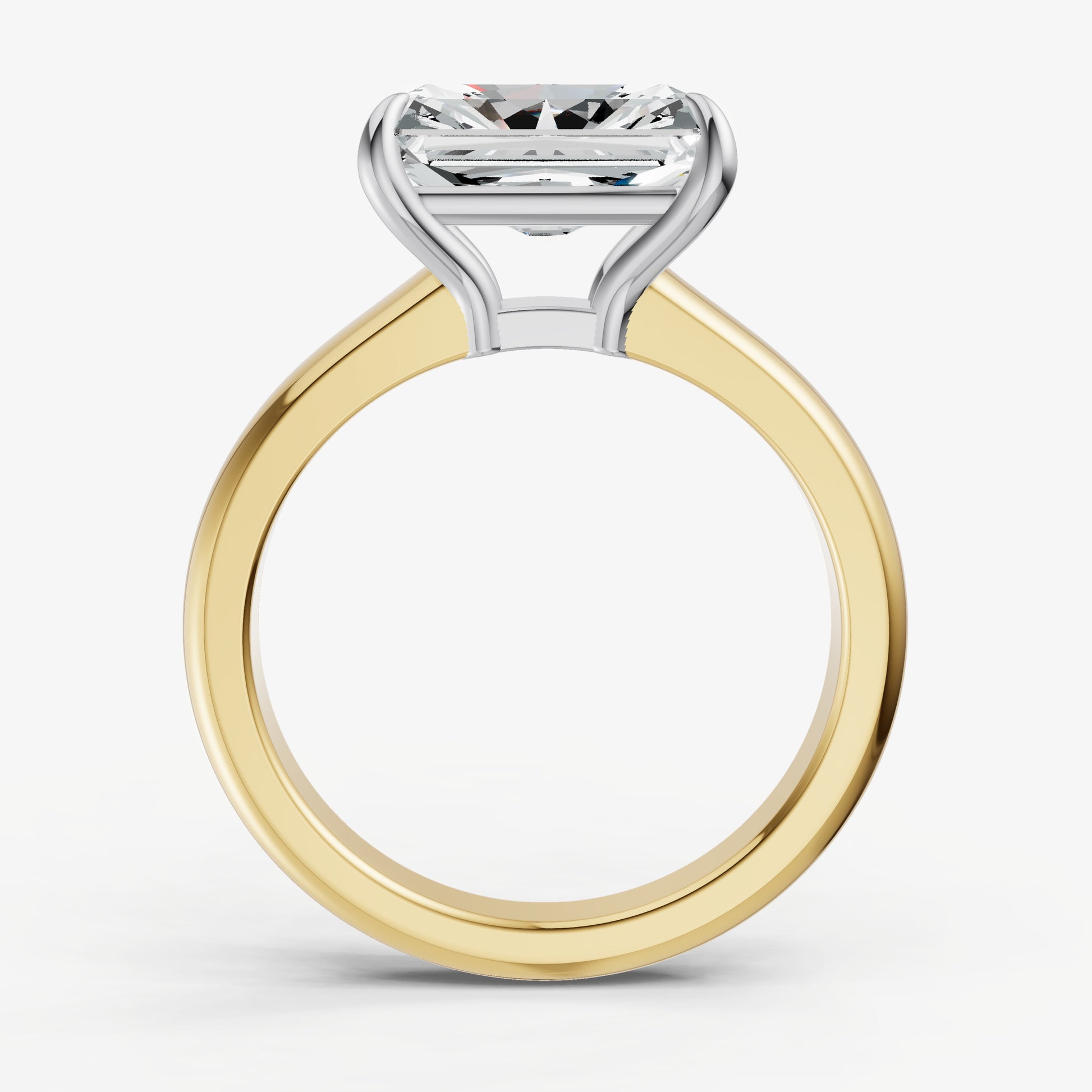 Radiant East-West Oval Diamond Solitaire Engagement Ring