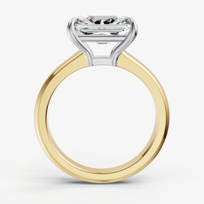 Radiant East-West Oval Diamond Solitaire Engagement Ring