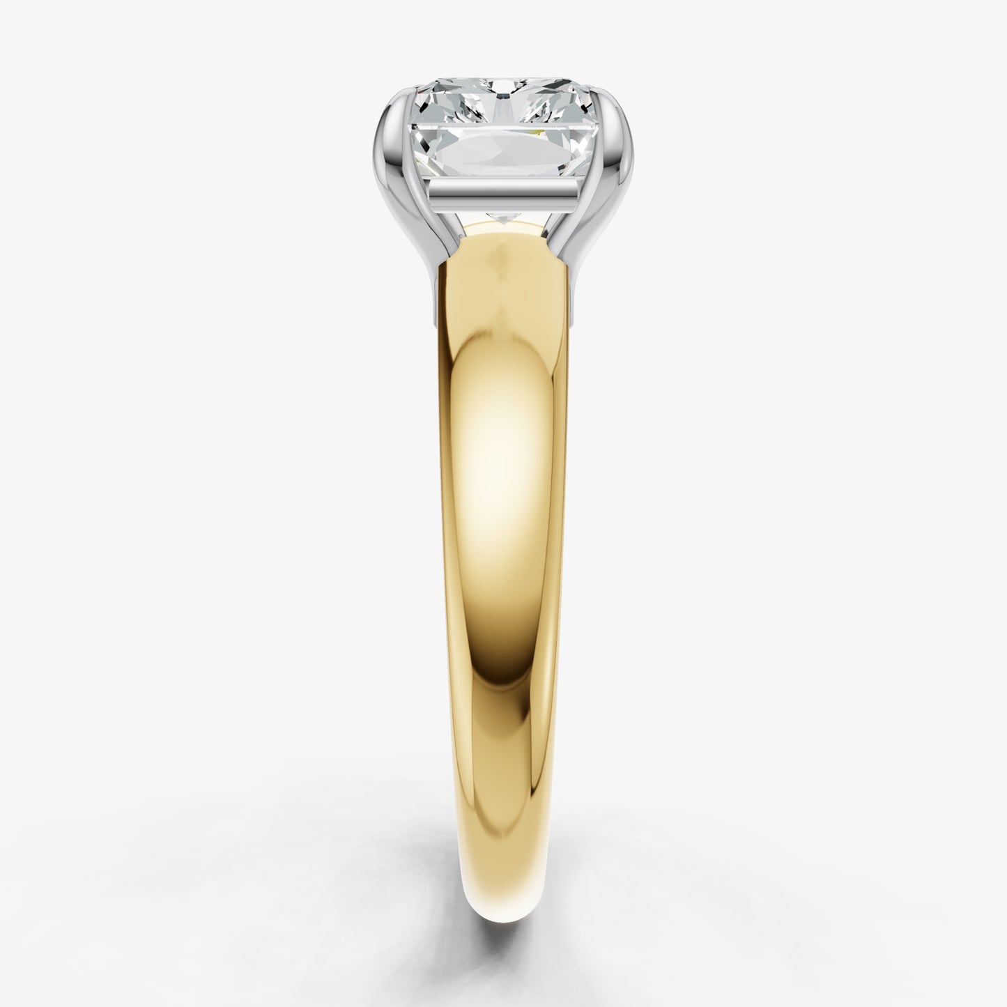 Radiant East-West Oval Diamond Solitaire Engagement Ring